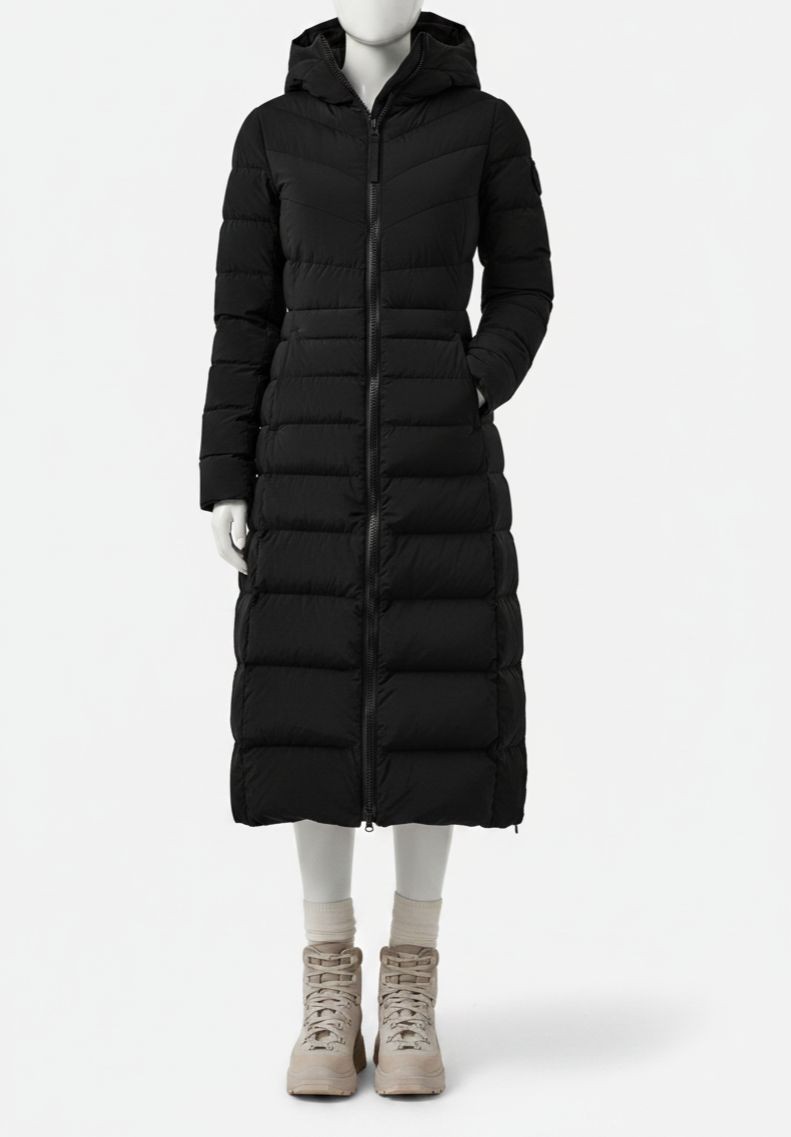 Canada Goose Women’s Black Clair Long Coat Black Label Jacket Size-XSmall