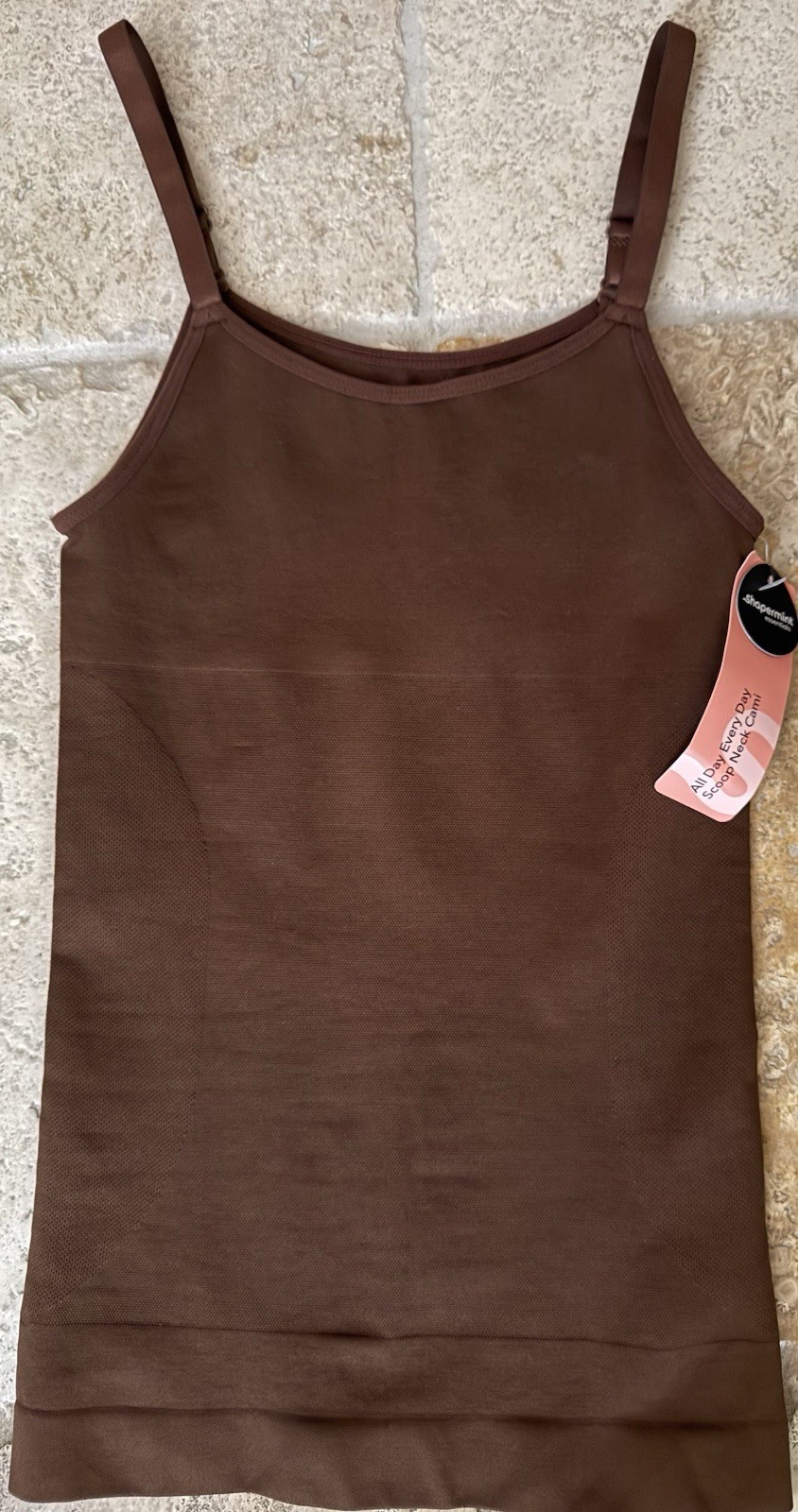 Shapermint Essentials All Day Every Day Scoop Neck Cami S Brown NWT