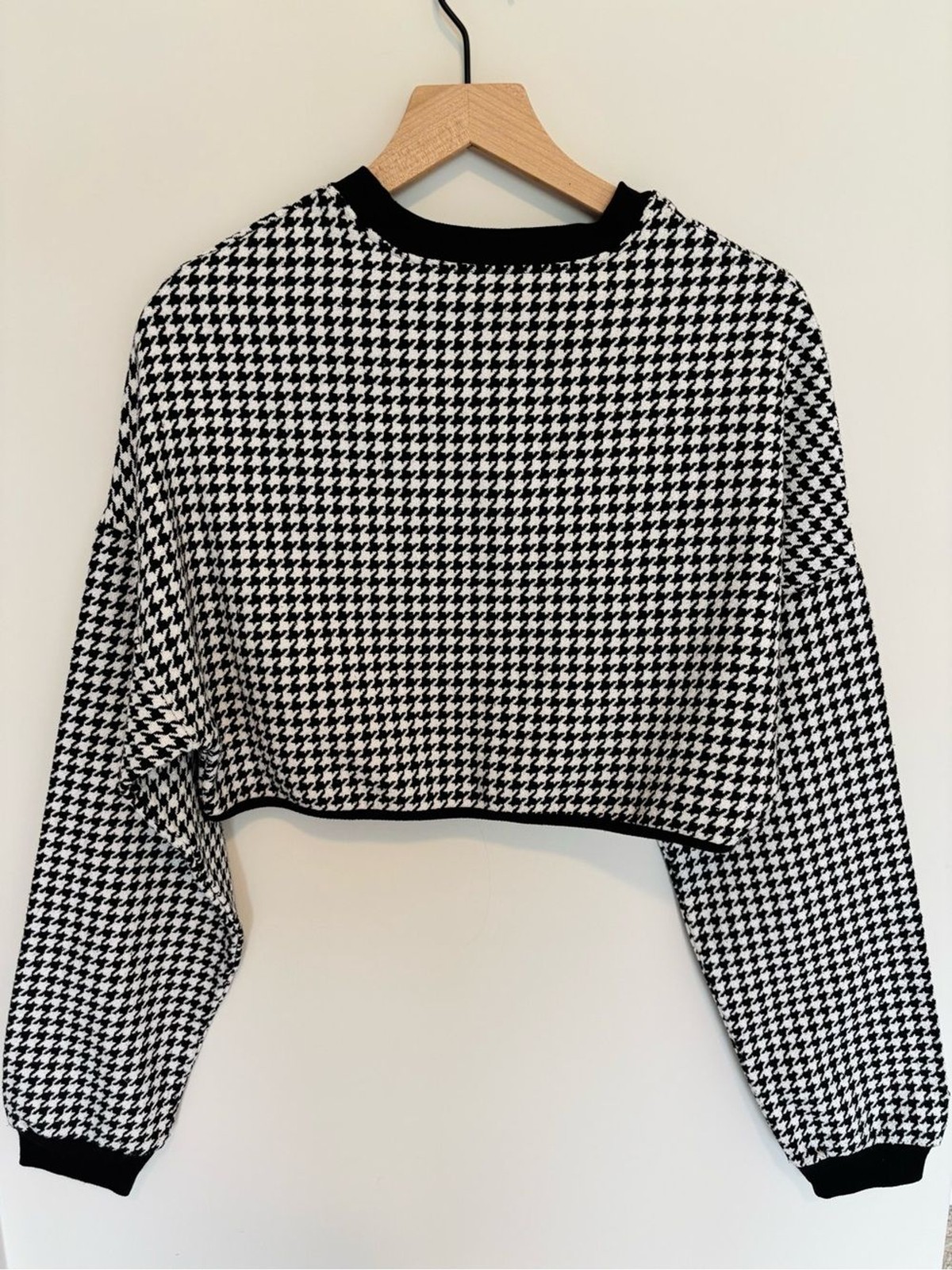 Y2K Houndstooth Cropped College Crewneck Custom Sweater Butler University Size S