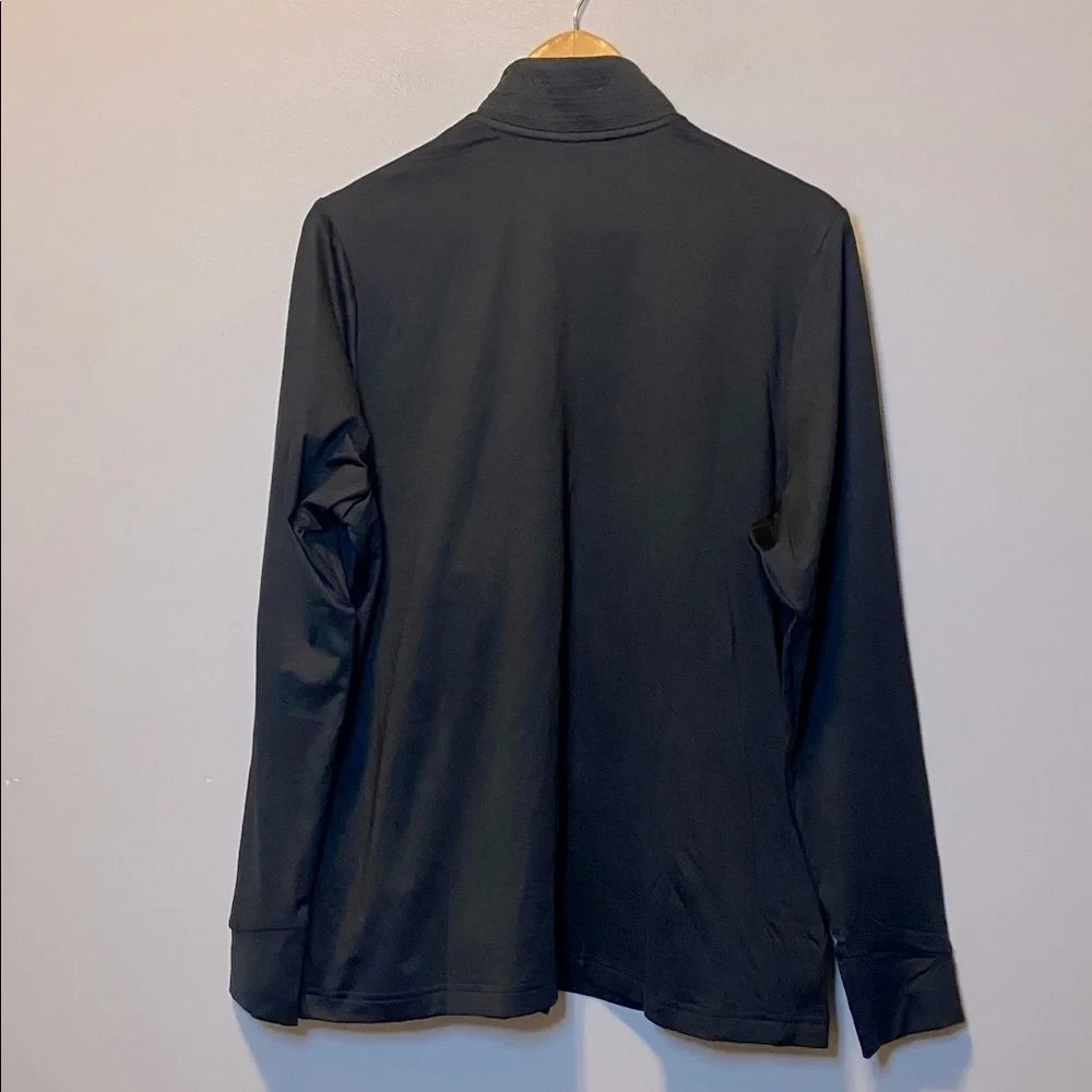 Adidas Golf Jacket Womens XL Textured Ribbed Full Zip Athletic Black Sport