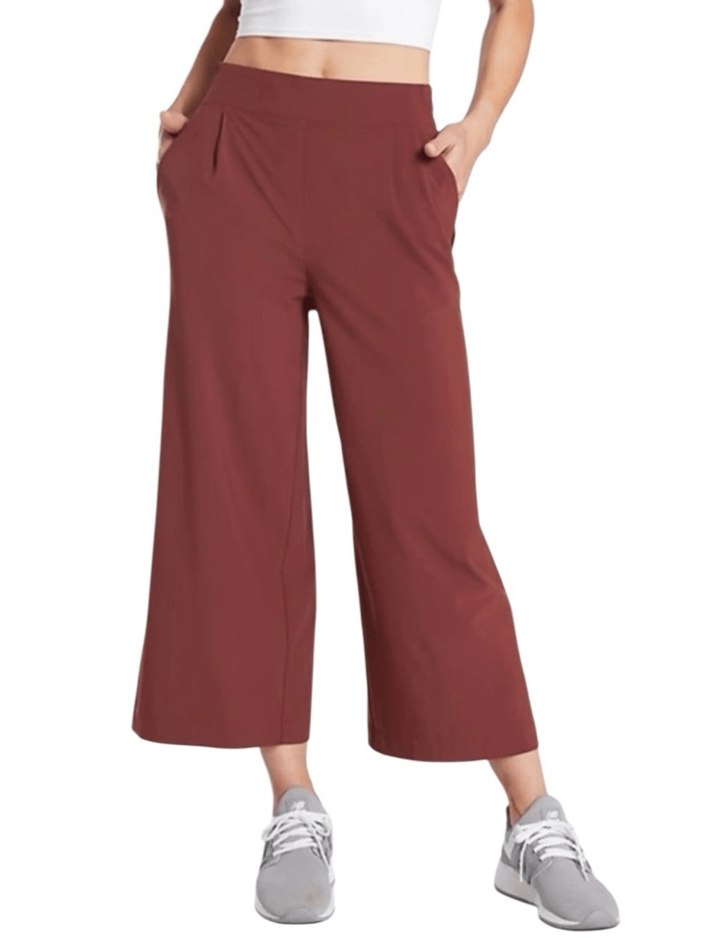 Athleta Women’s Brooklyn Wide Leg Crop Pant Cognac Brown Size 12P