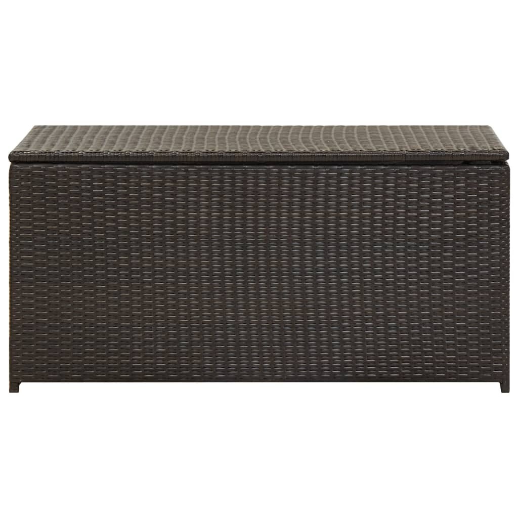 NNEVL Garden Storage Box Poly Rattan 100x50x50 cm Brown