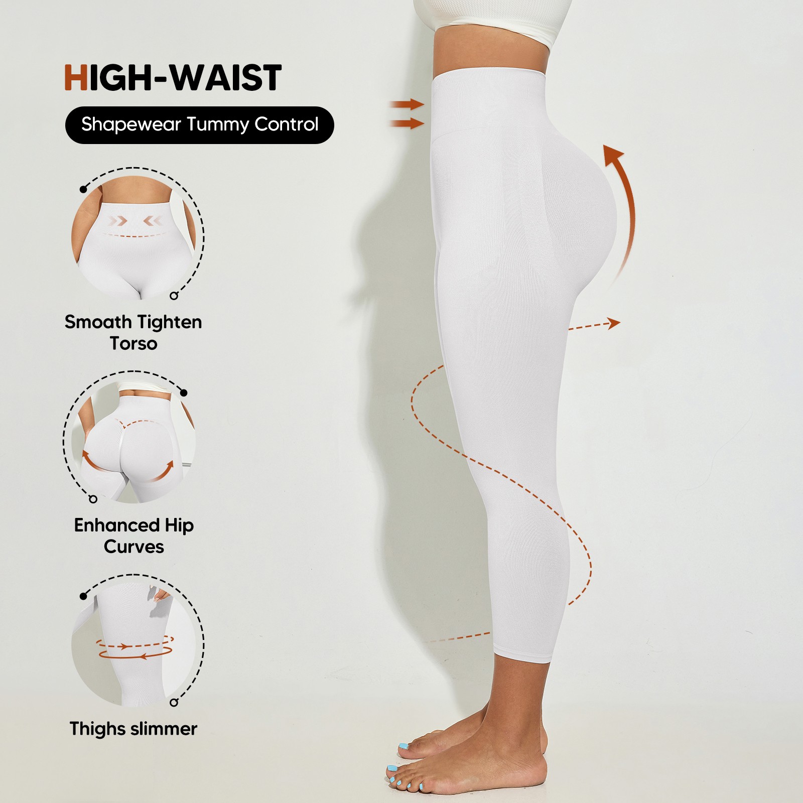 Plus Size Slimming Anti Cellulite Compression Leggings Leg Shaper High Waist US