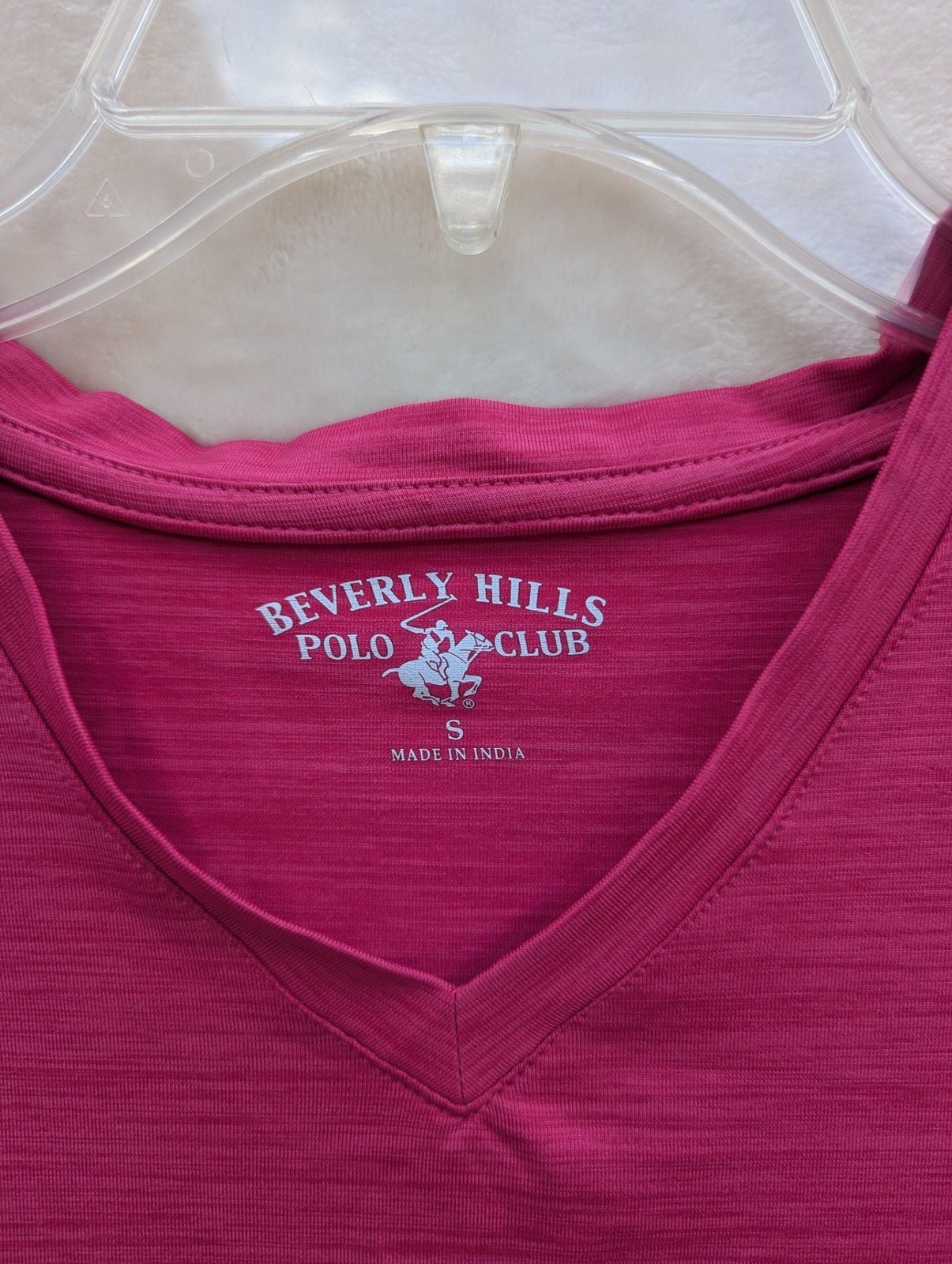Beverly Hills Polo Club Women’s Pink V-Neck Short Sleeve Active T-Shirt