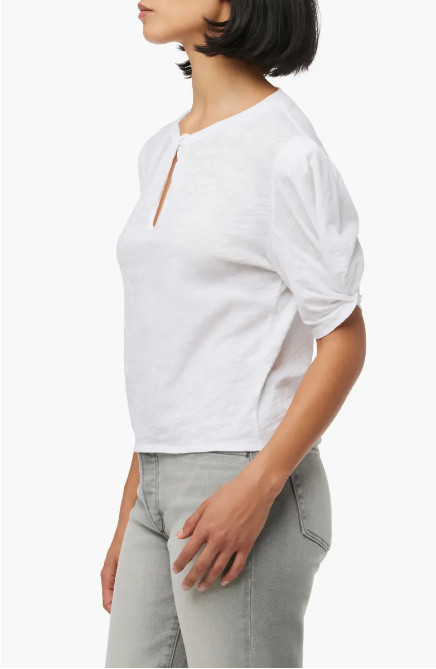 Joe’s Womens 100% Cotton Twist Neck Top Short Sleeve White Size S, M, L NWT $148