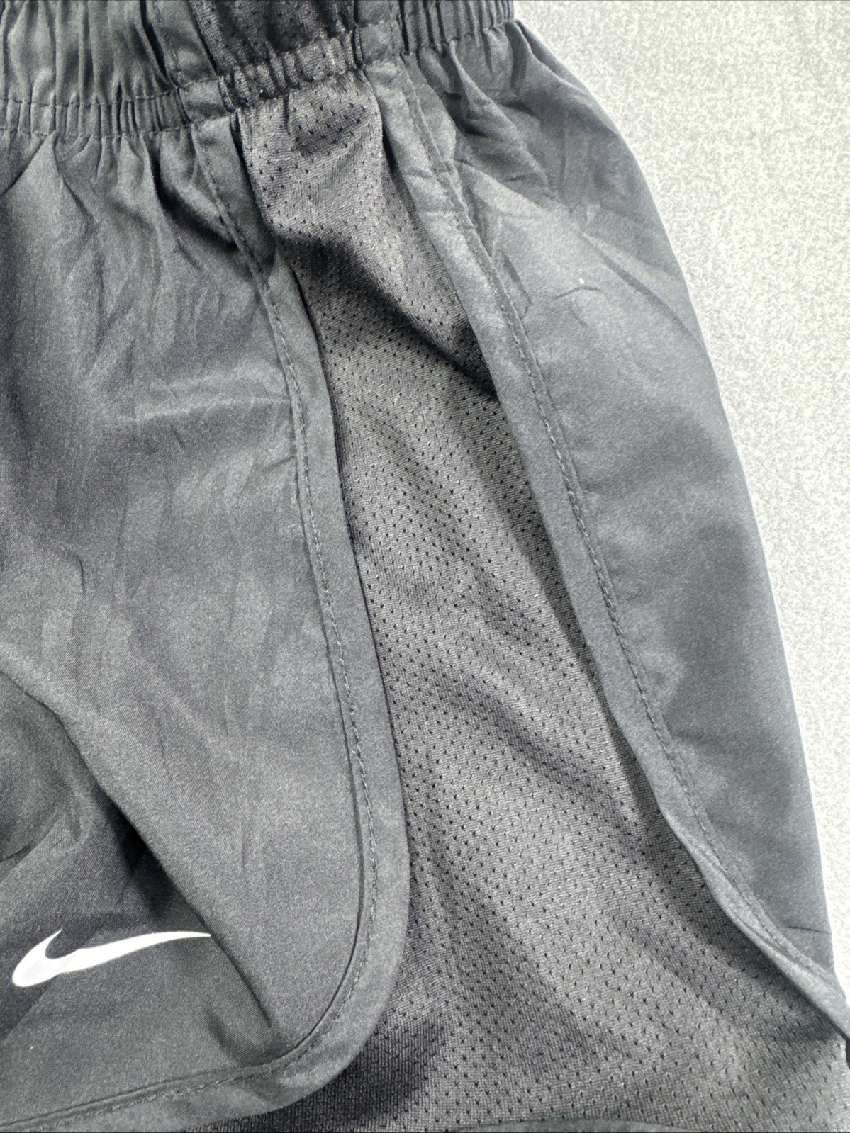 Nike Tempo Brief-Lined Running Shorts Black Womens Small 831558-014 Mesh Side