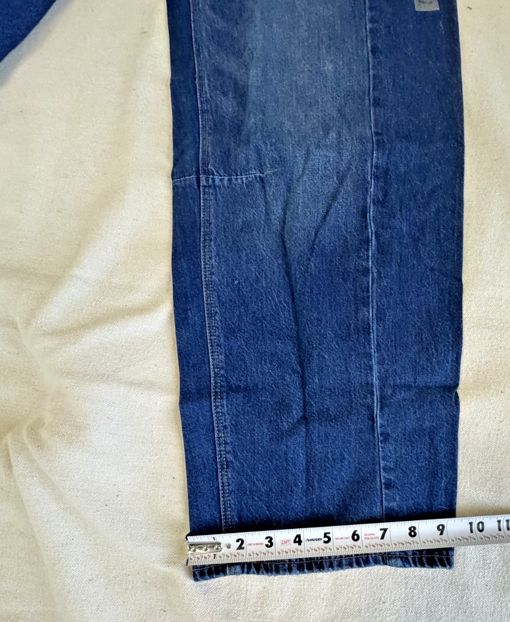 American Eagle Womens Dreamy Drape Barrel Mid Rise Blue Strigid Jeans NWT