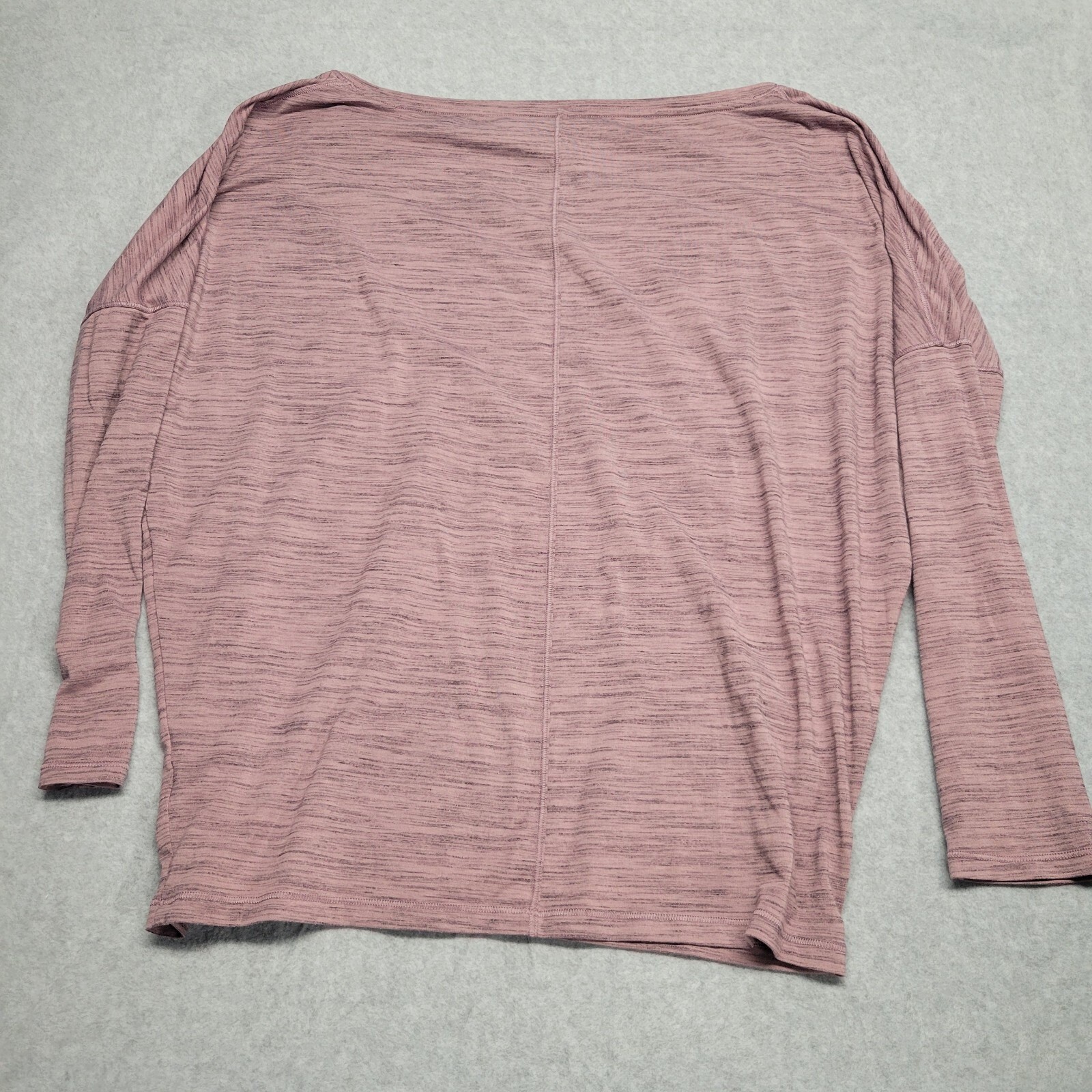 Athleta Mauve Space Dye Dolman Long Sleeve Top Purple Boat Neck Size M