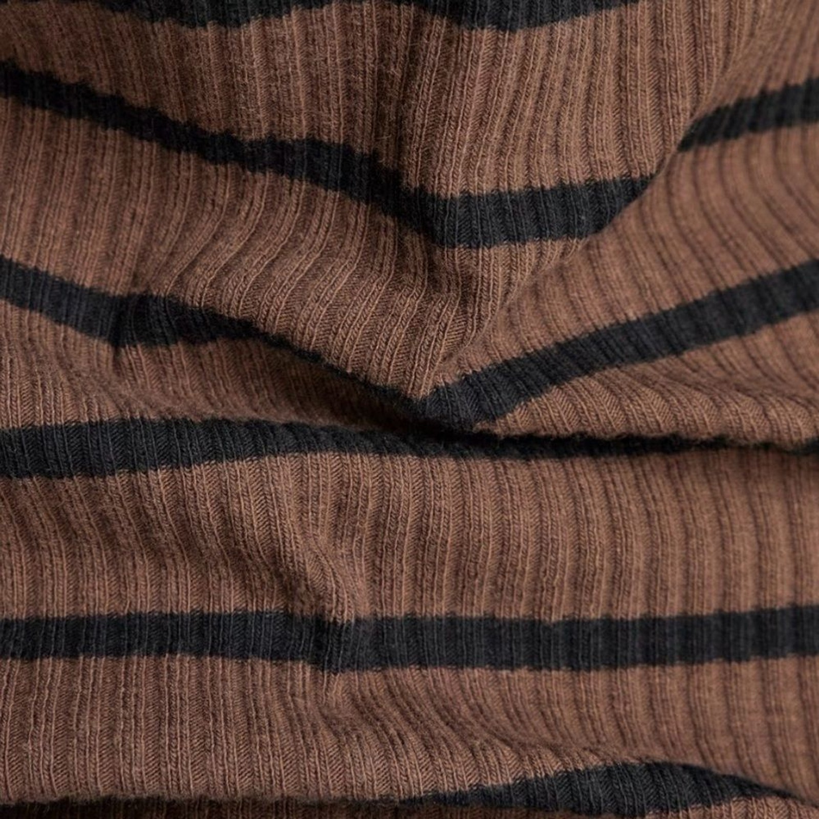 G-Star Striped Ribbed 95% cotton Long-Sleeve Tee in Brown and Black – size XXS