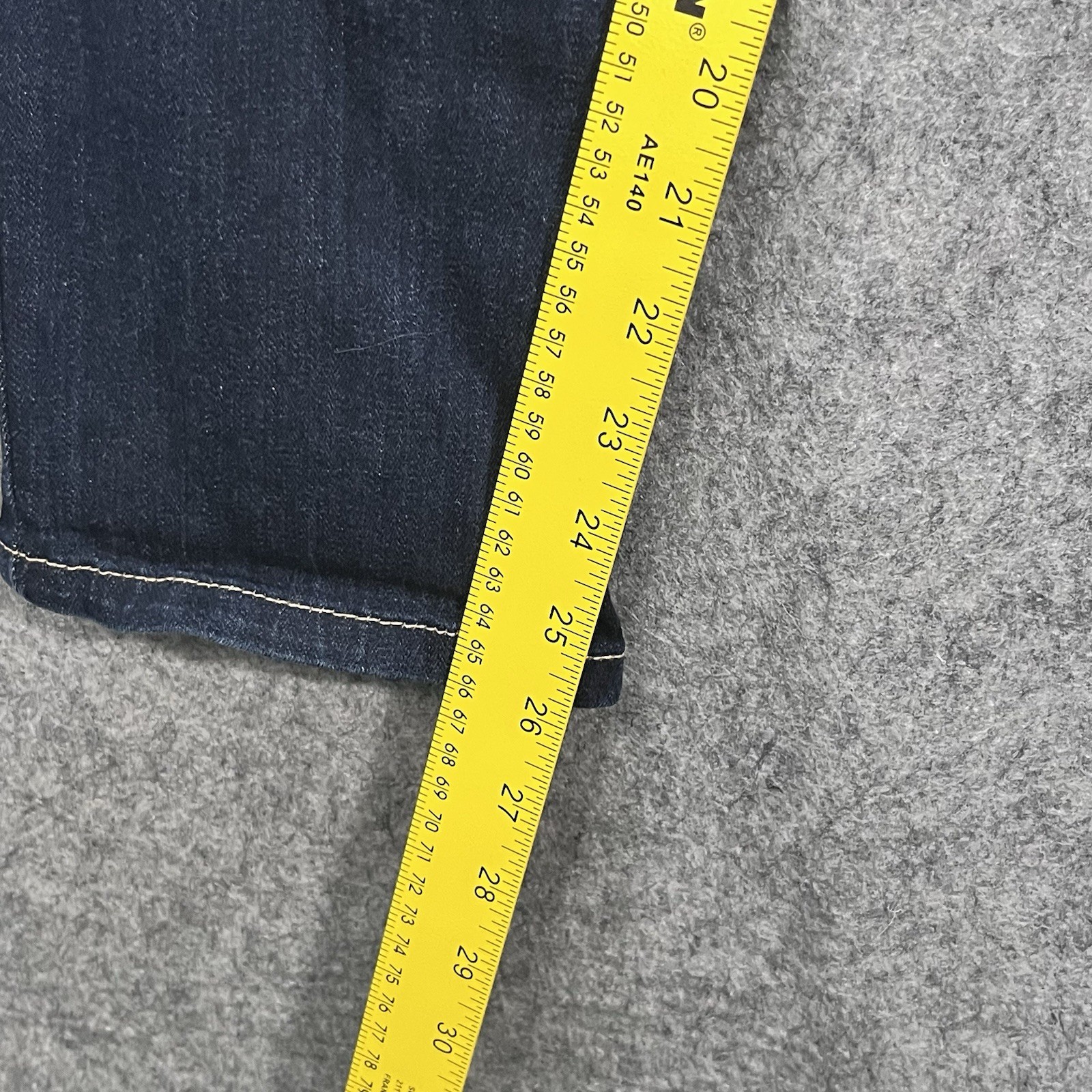 Cambio Piera Short Jeans Dark Wash Denim Ankle Zip Back Center Seam Detail
