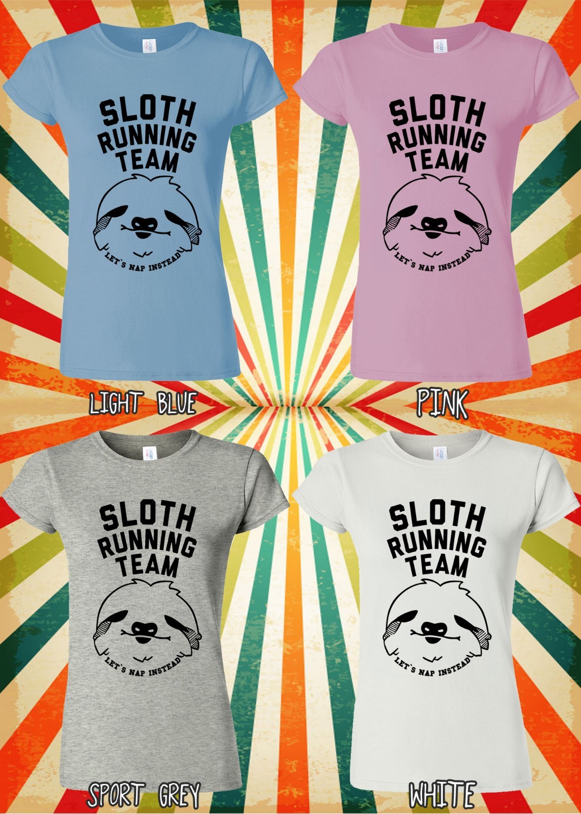 Sloth Running Team Novelty Cool Men Women Vest Tank Top Unisex T Shirt 1125