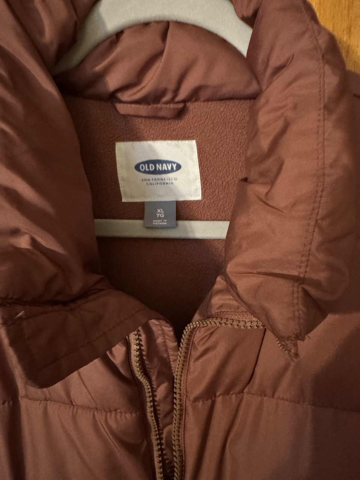 Old Navy Women’s Mauve Puffer Jacket Water/Frost Resistant sz XL Puffy Snow