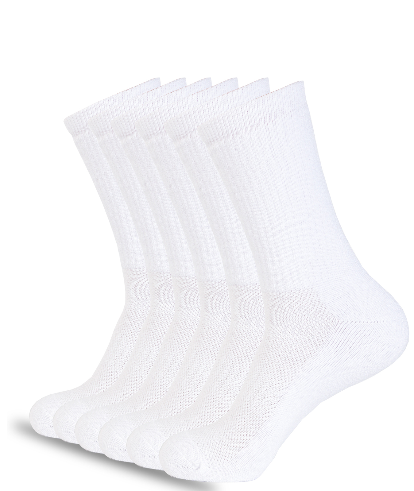 6 Pair Athletic Performance Sport Crew Socks Super Soft Premium Cushioned Cotton