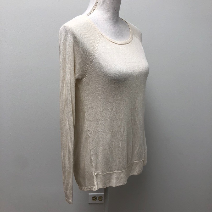 Brochu Walker Sweater Jumper Womens Small White Scoop Back Modern Old Money