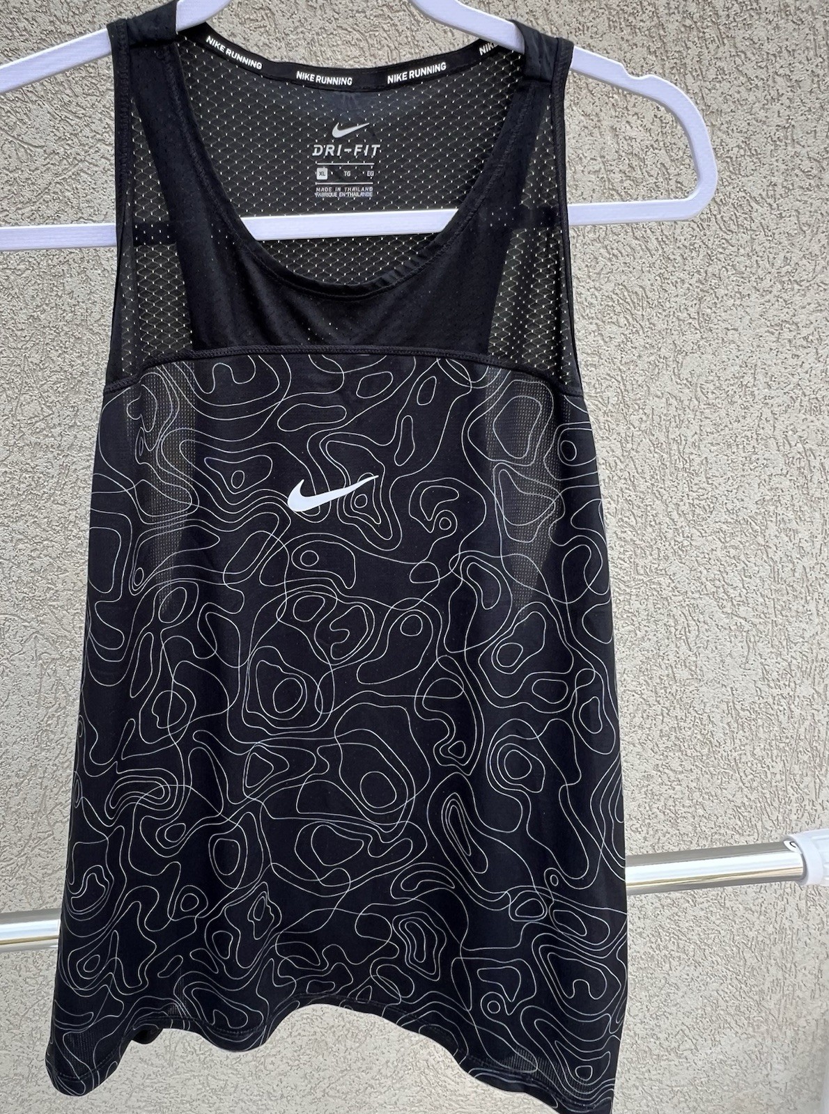 Nike Dri-Fit Womens XL Black Tank Top Mesh Running CrossFit Gym Wear