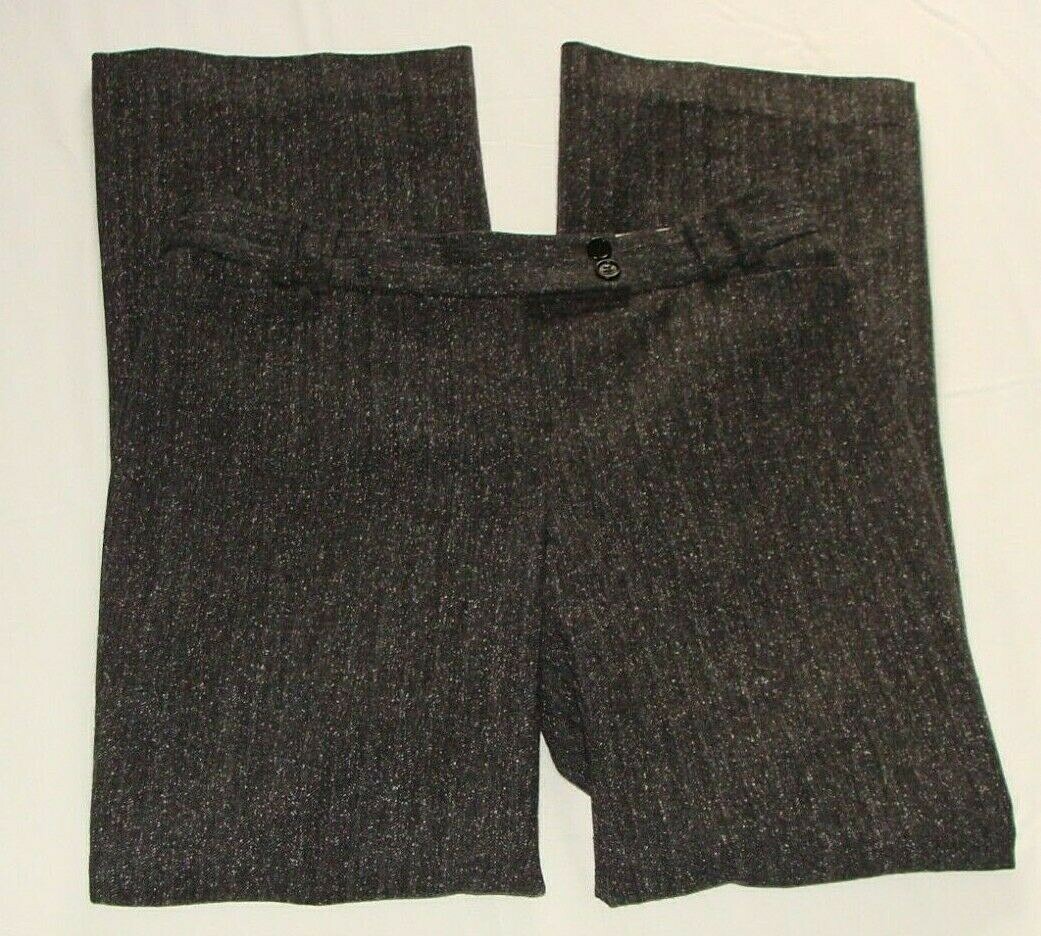 TALBOTS Dark Tweedy Gray WOOL & SILK Blend “Signature FLARE” Pant Sz 4P (29.5 In