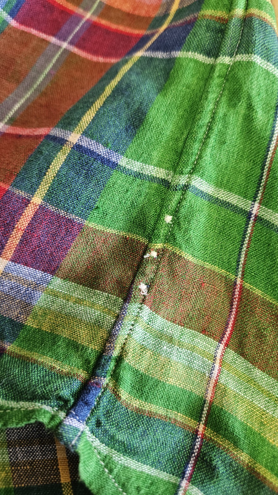 Polo Ralph Lauren Women’s XS Classic Fit 100% Linen Plaid Shirt Green 17×26