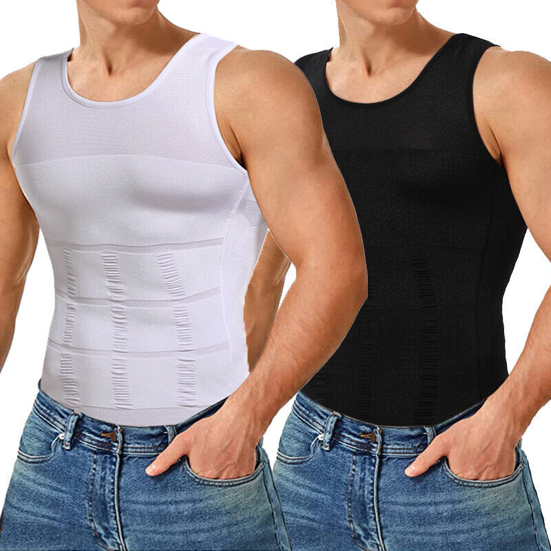 Men Body Shaper Slimming Tummy Vest Thermal Compression Shirt Tank Top Shapewear