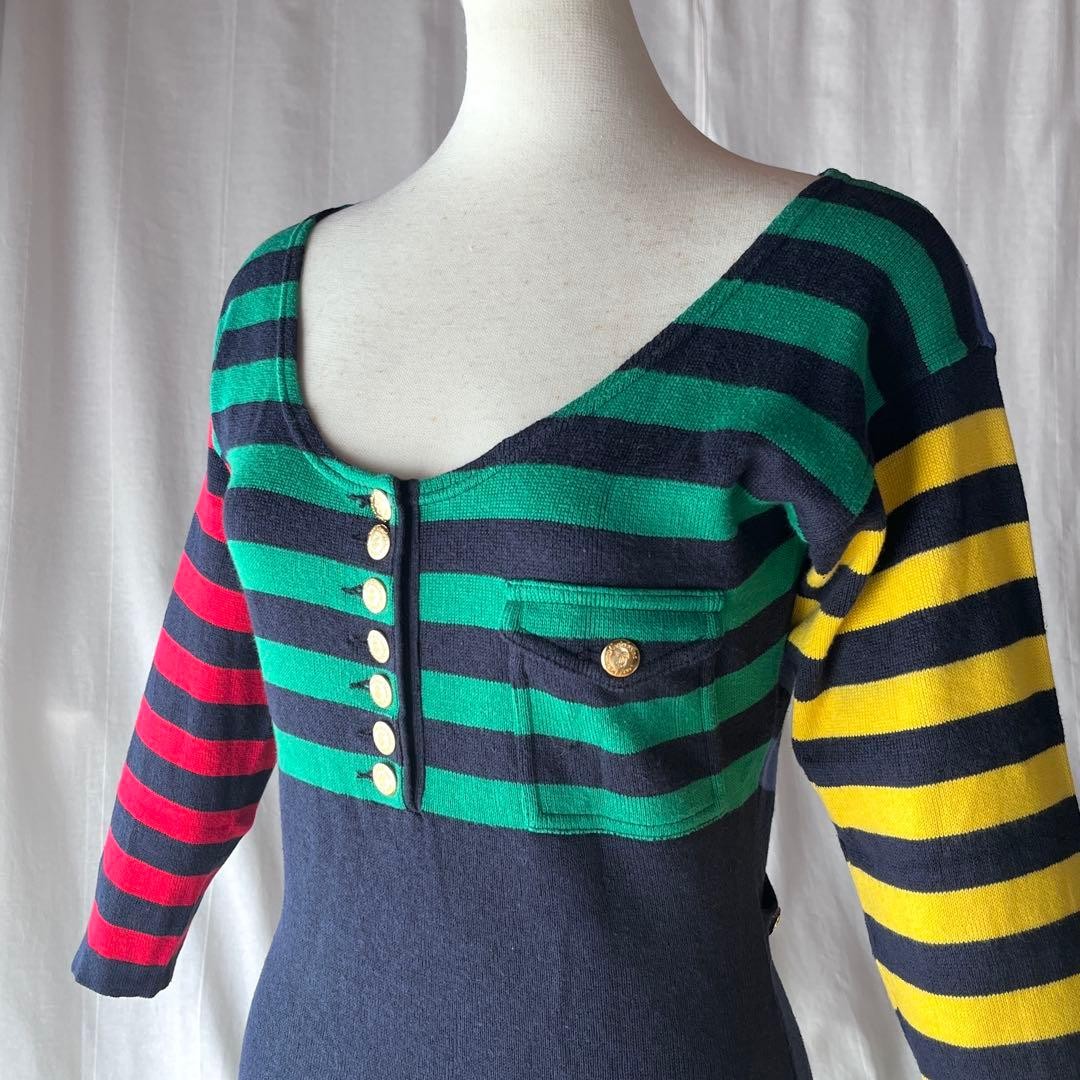 Jc De Castelbajac Vintage Knit Dress Multicolor Size 42