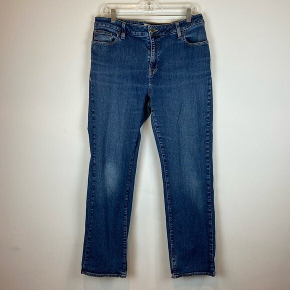L.L. Bean Favorite Fit Women’s Blue Jeans Size 14 Regular 99% Cotton 1% Elastane