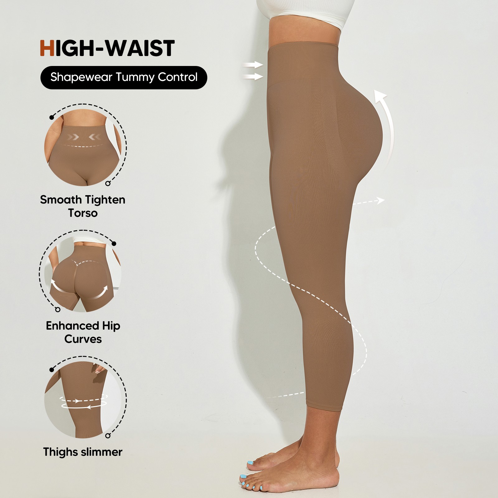 Plus Size Slimming Anti Cellulite Compression Leggings Leg Shaper High Waist US