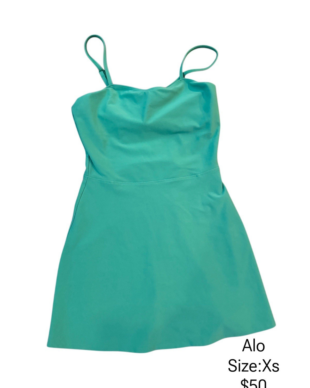 Alo Green Satin Slip Mini Dress Cowl Neck Spaghetti Straps Stretch XS