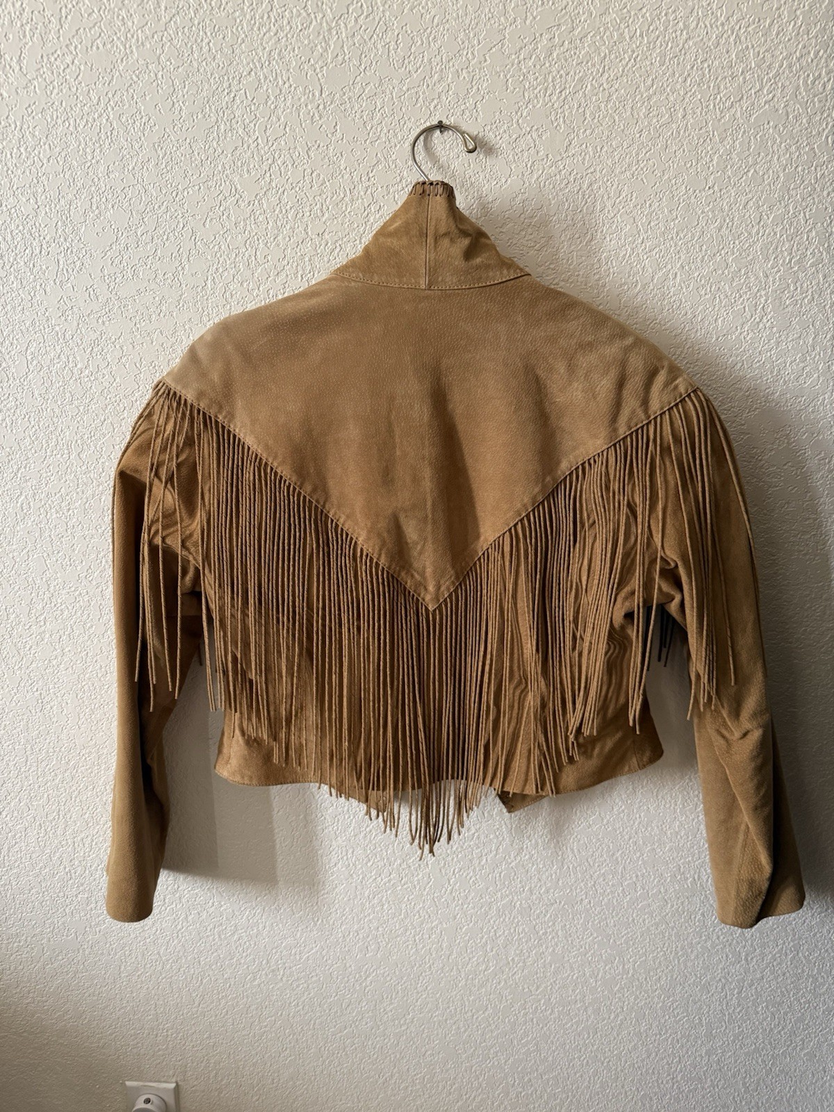 Cripple Creek Women’s Western Leather Fringe Collared Button Lined Jacket L
