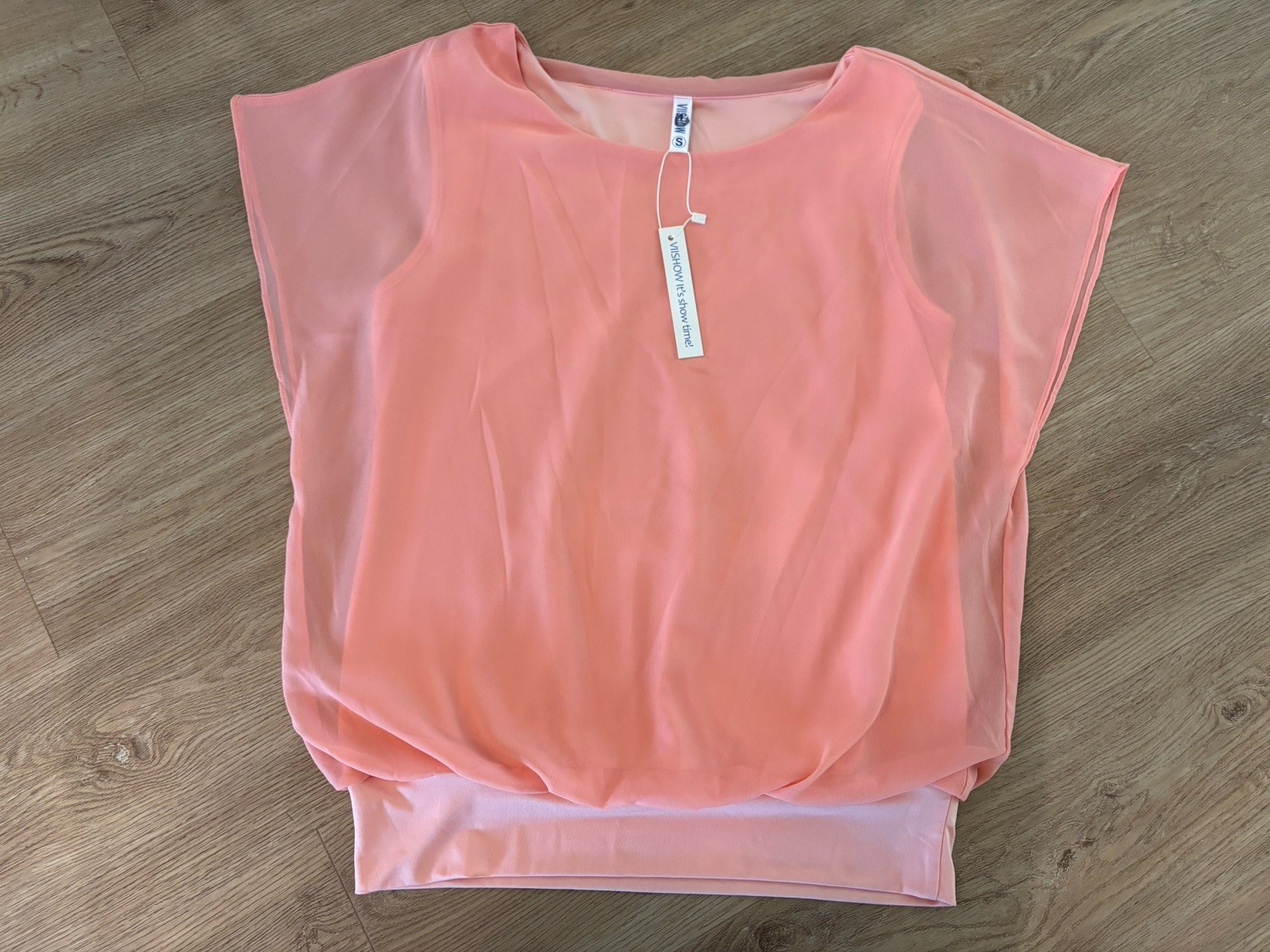 VIISHOW Women’s Top Peach Color Size S Rayon,Polyester And Spandex