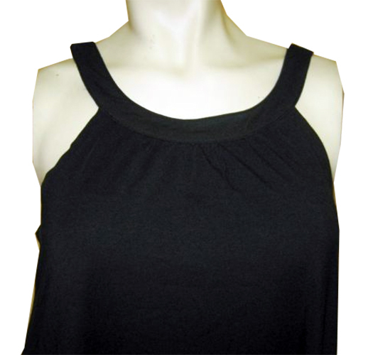 NWT PROFILE by GOTTEX CHARMED Black RUFFLE COVER – UP TANK DRESS size- SMALL S