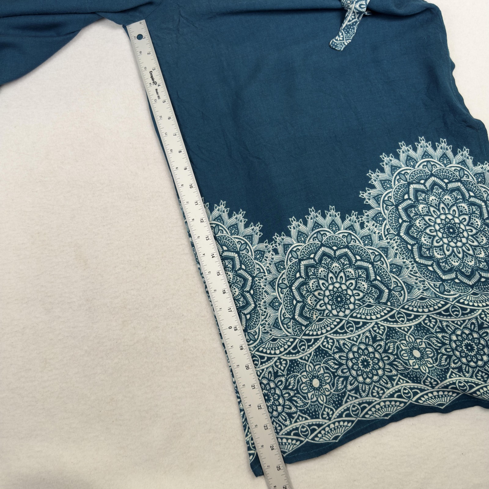Boho Wrap Pants Mandala Border Print Wide Leg Beachy Rayon Thailand Sz S M