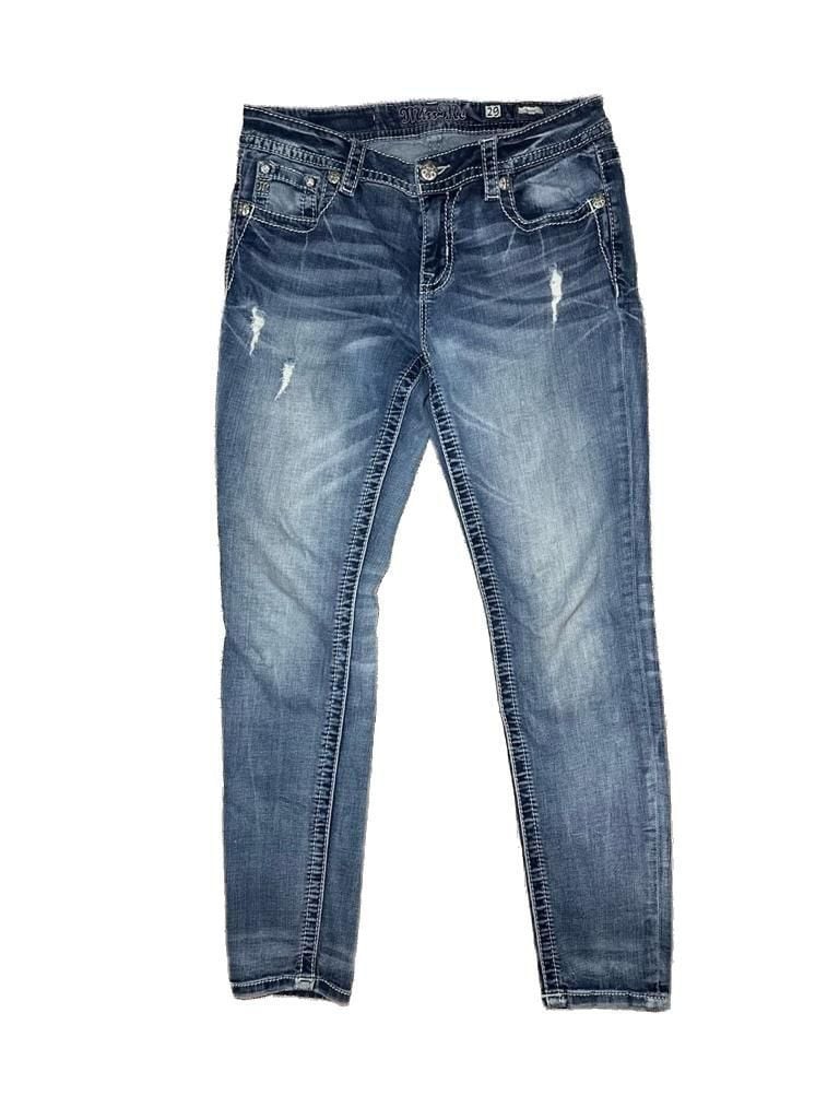 Miss Me Mid-Rise Skinny Jeans with Angel Wing Embroidery Size 29
