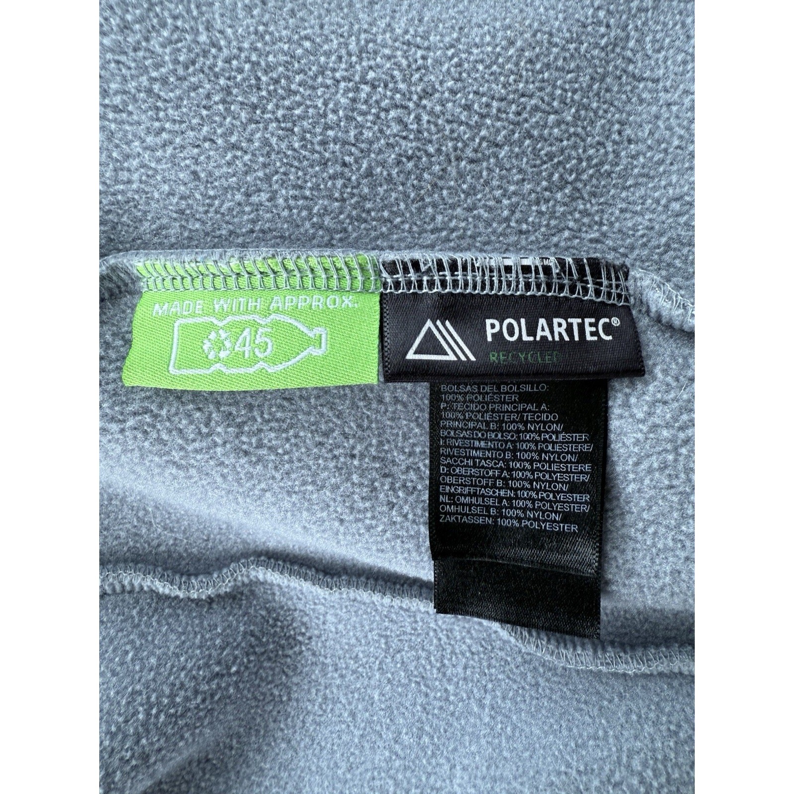 The North Face Fleece Jacket Gray Womens Small Full Zip Pockets Polartec Recycle