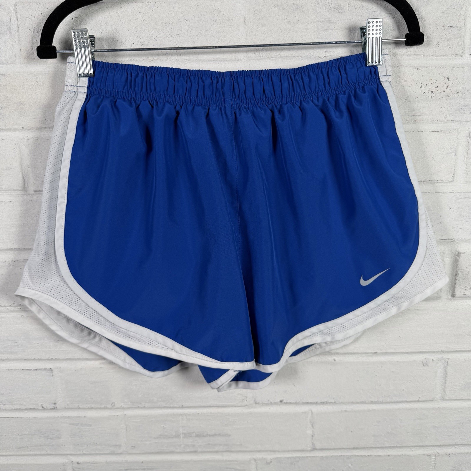 Nike Tempo Running Shorts Women’s Large Blue Brief Lined Gym Workout 831558