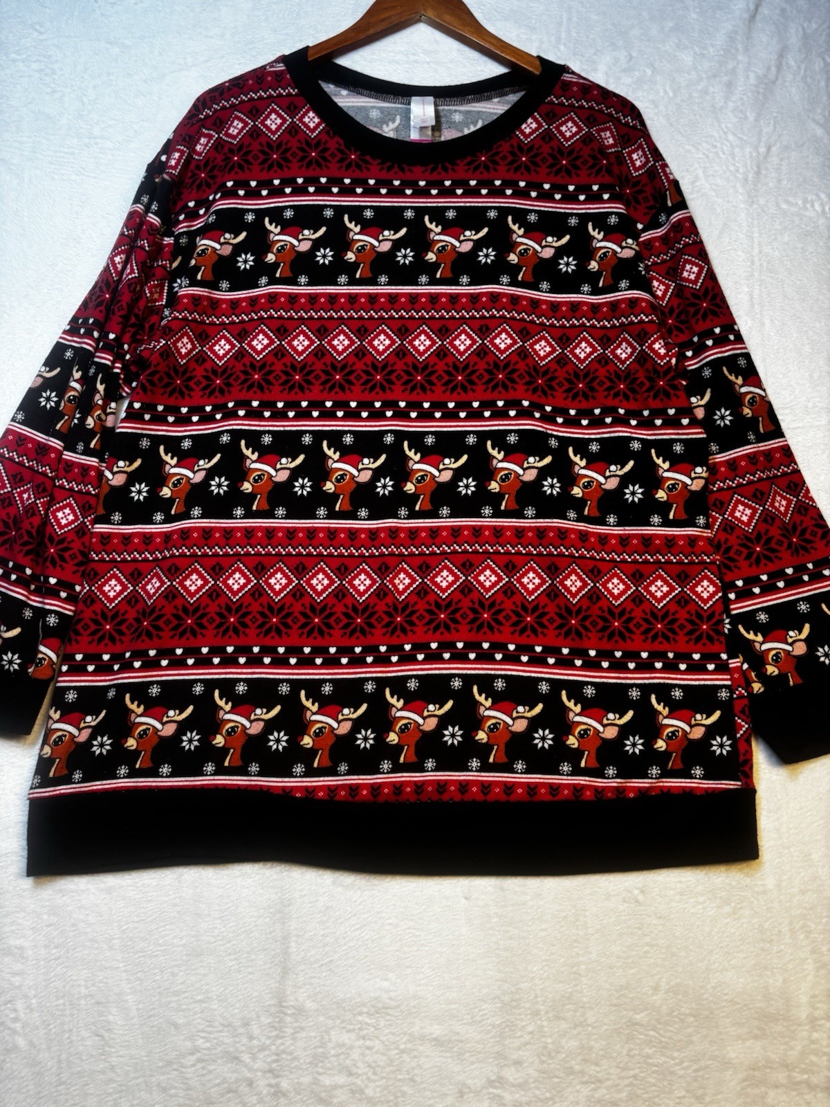 No Boundaries Womens Sweater Reindeer Long Sleeve Juniors Size 3XL – Runs Small