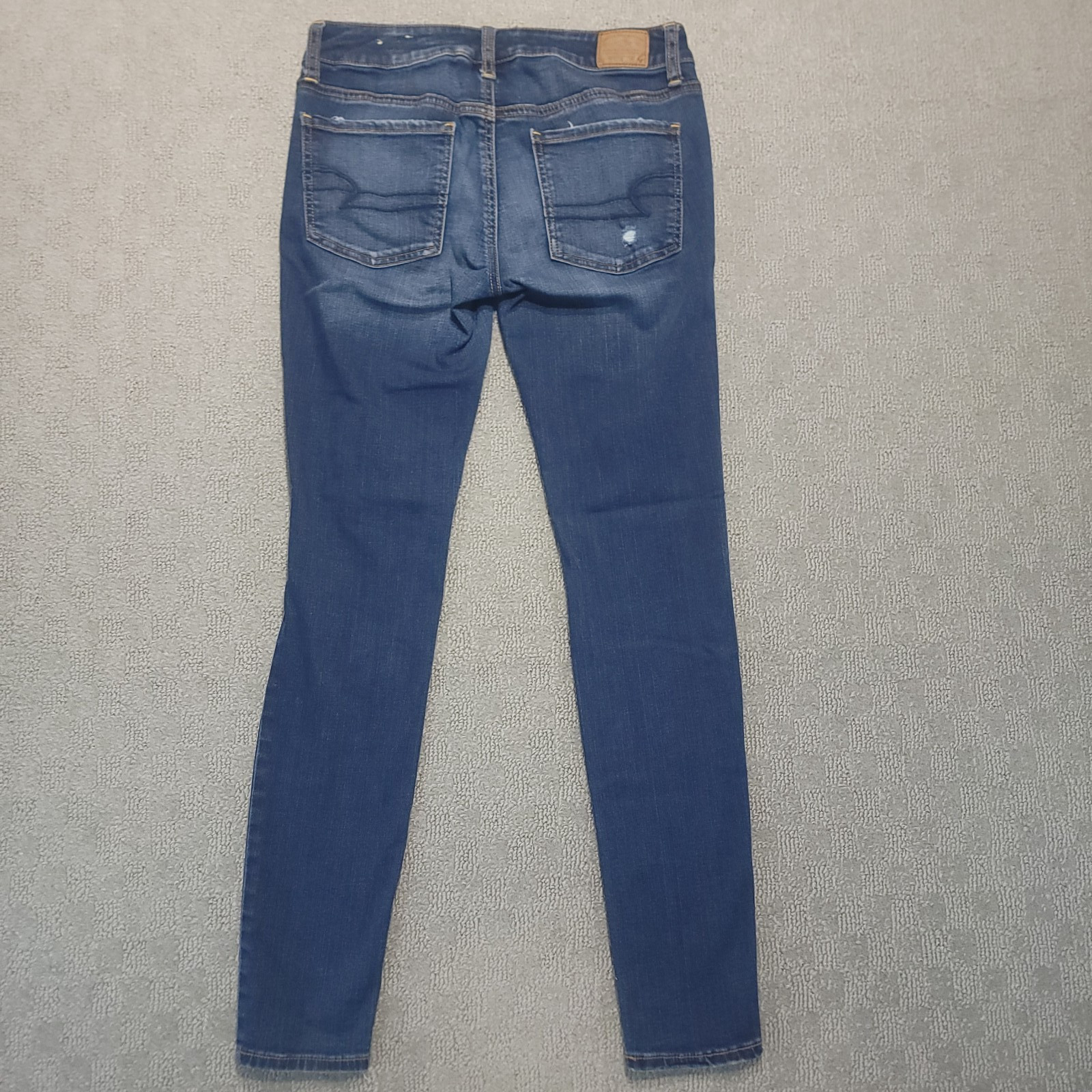American Eagle Jegging Womens 6 Super Stretch Jeans Distressed Blue Denim