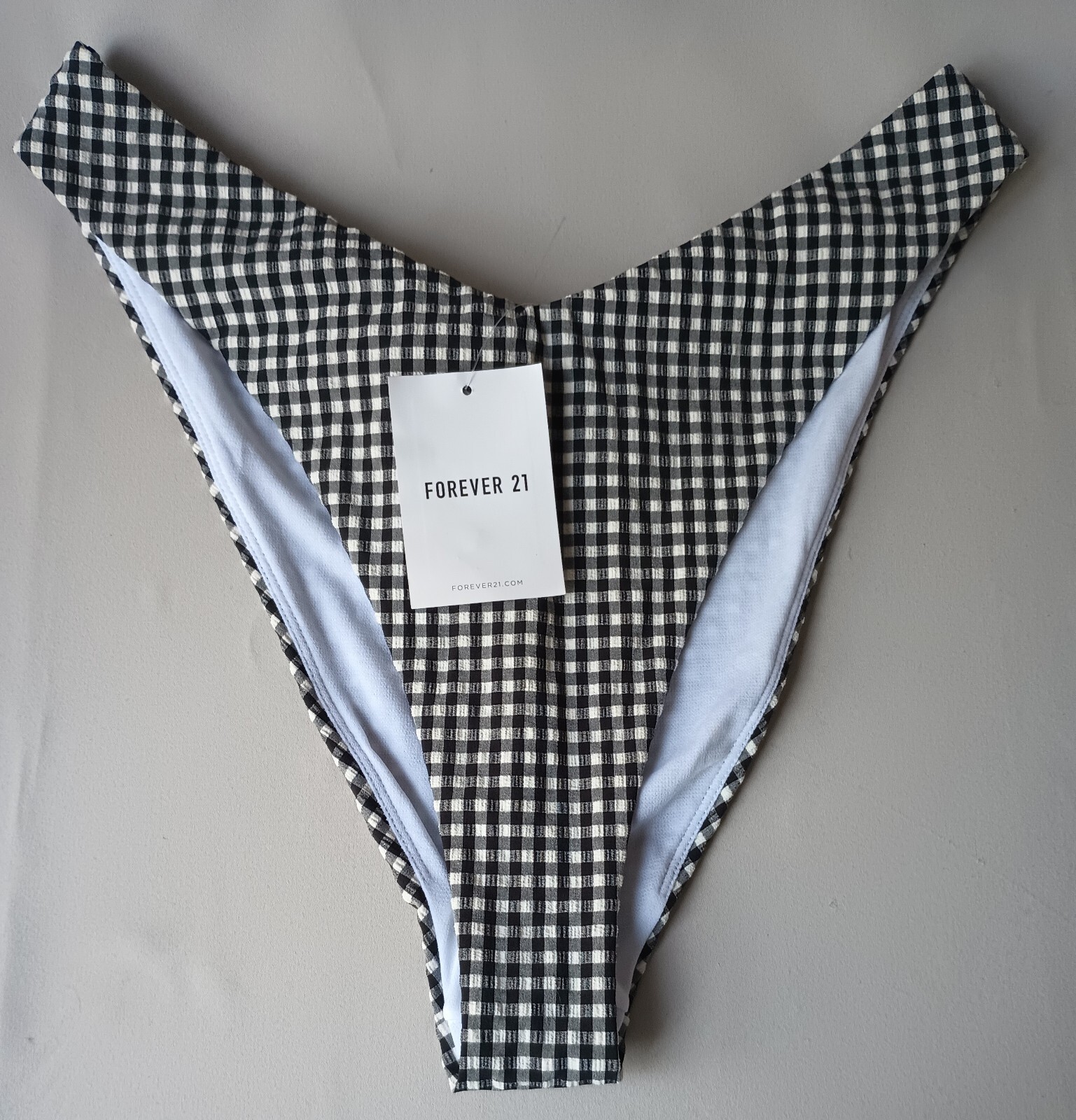 Forever 21 NEW Large Check Bikini Swim Bottoms Hygienic Liner FAST Shipping