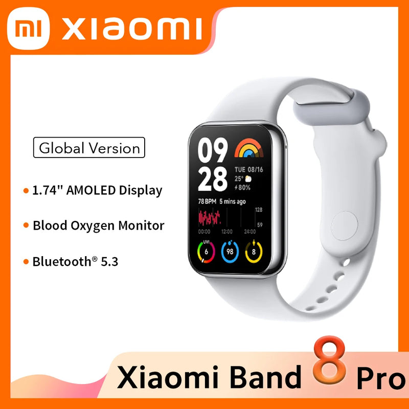 Global Version Xiaomi Smart Band 8 Pro 1.74" AMOLED 5ATM Bluetooth 5.3 GNSS 150+ Sports Modes Up to 14-day Battery Mi Bracelet