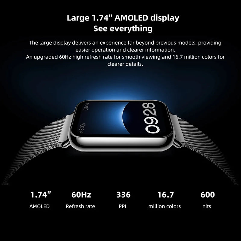 Global Version Xiaomi Smart Band 8 Pro 1.74" AMOLED 5ATM Bluetooth 5.3 GNSS 150+ Sports Modes Up to 14-day Battery Mi Bracelet