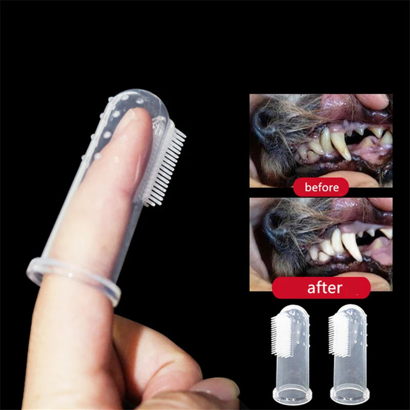 Escova de Dente de Silicone com Caixa para Pets