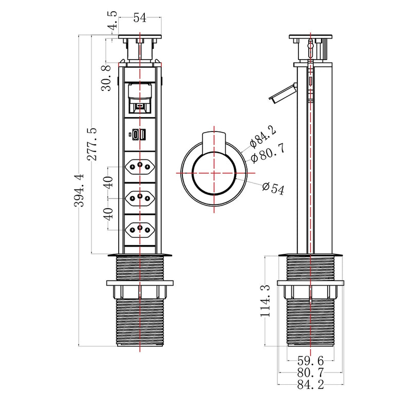 Torre de Tomada e USB